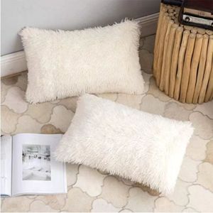 Pillowcase Pillow Coral Fleece Sofa Cushion Cover Milk Fiber Bedside Dormitory Flannel Rectangular Cute Pillowcase