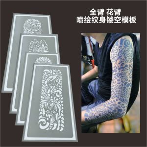 Full Tattoo Arm Spray Painting Tattoo Template Cut Out Prajna over Shoulder Dragon Carp Geisha Traditional Arm Leg Large Pattern