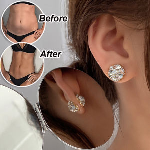 Weight Loss Magnet Earring Zircon Crystal Strong Magnetic Therapy Slimming Non Piercing Earrings Party Wedding Jewelry