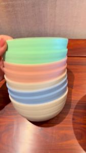 Organic BPA Free Wheat Straw Fiber Lightweight Bowl Dishwasher & Microwave Safe Anti-fall Rice Soup Salad Bowl