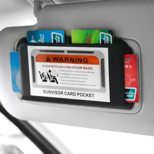 Car Sun Visor Organizer Car Door Dash Board Paste Mount Temporary Parking Card Holder Auto Storage Card Clip Stowing Tidying