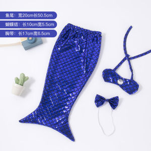 Funny Costume Dog Mermaid Cat Fish Tail One-Piece Photo Prop Small Shiba Inu Pet Clothing Casual Style Half Skirt Design