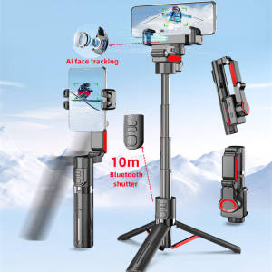 Roreta 360° Rotation Automatic face following Shooting Gimbal Stabilizer Selfie Stick Tripod For iPhone Smartphone Live holder