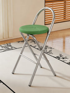 MU FENG ZHI NAN | Foldable Storage Retro Style High Stool Chair with Backrest