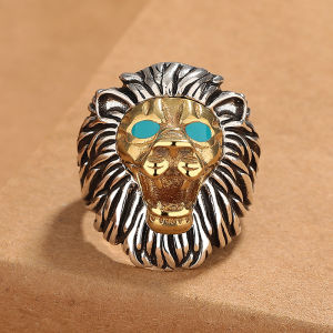 Nhẫn Vua Sư Tử Nổi Vàng Mới Có Thể Điều Chỉnh Cho Tiệc Hiphop Cổ Điển Thời Trang Đồ Trang Sức Tay Bằng Đồng