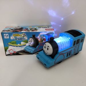 Thomas the Tank Engine battery operated toy train with LED lights 3-piece set indoor play vehicle.
