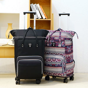 Fashionable Large Capacity Waterproof Travel Backpack with Pull Rod Foldable Double Shoulder Short Trip Carry-On Bag Trendy Shopping Bag