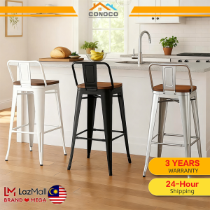 CONOCO Dining Chair 76CM Bar Stool Cafe Chair Metal Dining Chair Bar Chair Kerusi Makan Kerusi Besi Steel Chair 餐椅