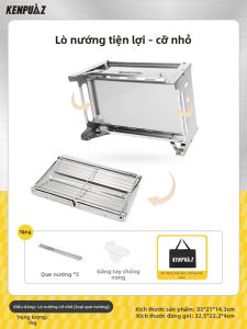 KENPUAZ | Lò Nướng Di Động Nhẹ Bằng Thép Không Gỉ Dày