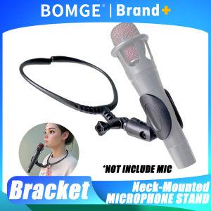 BOMGE | Neck Mounted Microphone Bracket Neck Microphone Holder Stand Adjustable Hands Free Brace Mic Holder for Stage Live Performance