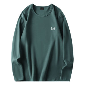 Áo thun nam MiiOW làm bằng vải polyester dài tay cổ tròn mềm mại màu trơn thoải mái