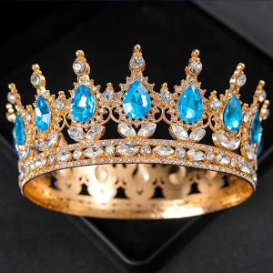 Công Chúa Cô Dâu Vương Miện Sang Trọng Pha Lê Kim Cương Sáng Bóng Tròn Mũ Trùm Đầu Dành Cho Nữ Thanh Lịch Tiệc Cưới Trang Trí Bánh Sinh Nhật