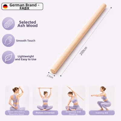 FABX | Body Posture Fitness Stretching Wooden Rod
