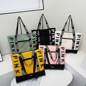 Casual Fashion Letter Print Tote Bag for Women Large Capacity Waterproof Handbag for Daily Shopping Travel