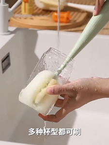 5-in-1 Multifunctional Cup & Bottle Brush - Long Handle Cleaning Tool for 40oz Stainless Steel Tumbler Baby Nipples Straws Gaps & Kitchen Use