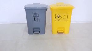 Heavy Duty Plastic Trash Bin 20L 30L 50L 80L 100L with Step Foot Pedal Kitchen Garbage Trash Can Restroom Waste Bin Pedal trash bin Bathroom Dust Bin Recycling Bin
