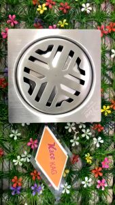 Thoát sàn Viva KAG-TS239 inox 304 Kích thước 12x12cm D90  Phễu thoát nước nhà tắm chống hôi SUS304 siêu bền MẪU MỚI SỌC V