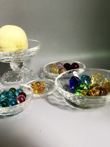 Food Grade Glass Dish Seasoning Plate Kitchen Candy Plate Salt Dish Bowl Base For Home Crystal Dishware Ornament Device