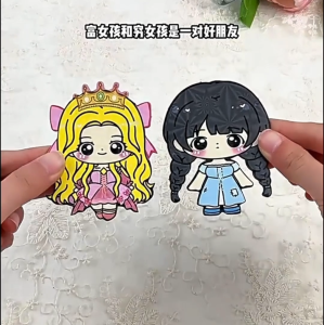 EasyB | 2pcs Rich and Poor Girl - Magnetic Quiet Book DIY for Girls with Cute Cartoon Characters and Accessories