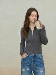 INMAN | Áo Cardigan Len Merino Cổ Đôi
