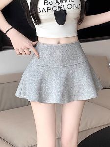 Váy Ngắn Xếp Ly Cạp Cao Chống Hở Hang Phong Cách Hong Kong Mùa Hè Mới Cho Nữ Đa Năng Váy Chữ a Thời Trang