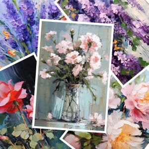 High Definition Art Copying Card Creative Trendy Floral Acrylic Painting Material Card Self Service Medium Advanced Level