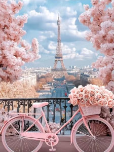 Diamond Painting Eiffel Tower Bicycle Rose Diamond Mosaic Landsacape Complete Kit Craft kit