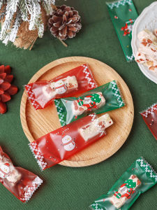 Christmas Candy Bags Handmade Coffee Sugar Caramel Sugar Packaging Bags Machine Sealed Candy Wrapping Paper Snack Packaging Box