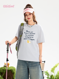 Gbiaior | American Loose Letter Print Casual Tshirt