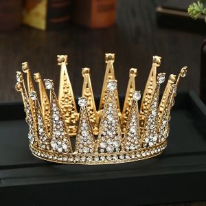Retro Baroque Bridal Crown Vintage Crystal Queen Crown Party Pageant Tiara Wedding Hair Accessories