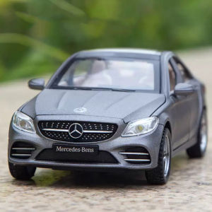1:32 C260L E300L Alloy Diecast Model Toy Car 6 Doors Opened Sound Light Pull Back Rubber Tires Miniature Vehice for Kids Present