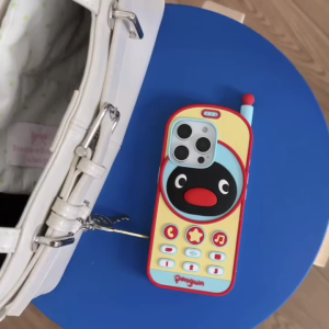 3D การ์ตูน PINGU เคสศัพท์ซิลิโคนสำหรับ iPhone 13 14 15 16 Pro Max เคสซิลิโคนนุ่มสำหรับ iPhone 16 Pro Max