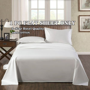 Ultra-soft 500 Thread Count Luxury Sheets 100% Cotton Breathable Luxury White Flat Sheet-5-Star Hotel Quality