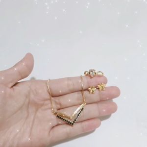 SET PERHIASAN WANITA 3 IN 1MOTIF PERMATA ANTI ALERGI/SET-780