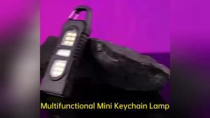Boruit | BORUiT 2PCS LED Keychain Flashlight Outdoor Mini Pocket LED Flashlight USB Rechargeable Torch Emergency Hiking Camping Lantern
