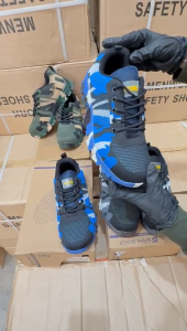 Original Swiss Hammer Quality Industrial Footwear Steel Toe Cap Low Cut Army Camouflage Work Safety Shoes Kasut Keselamatan Kerja