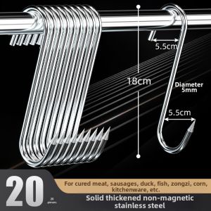 YUHANG | S-Shaped Stainless Steel Hook for Meat and Sausage Drying Large Solid Pointed