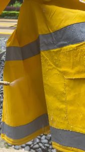 Local Heavy Duty Motorcycle Raincoat Rubberized Rainsuit with Reflective Strip Yellow Raincoat for Men and Women