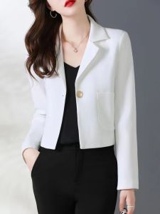 White Short Quilted Jacket Womens Fashionable Elegant Style Spring Autumn New Arrival Versatile Small Suit Top Ladies Wear