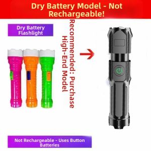 Rechargeable Bright Long Distance Mini Portable Multi-function Durable Flashlight