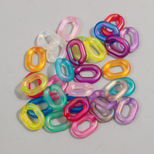 30pcs/lot Colorful Small Oval Open Ring Acrylic Links Chain Beads for Making DIY Jewelry Bracelet Necklace Chains Accessories