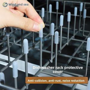 FENGHEDAHAI | Bộ Bảo Vệ Giá Đựng Đĩa Chống Gỉ có Rổ Thoát Nước và Nắp Silicone