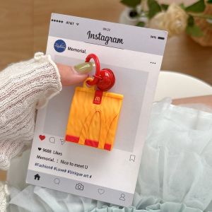 McDonalds Compatible Silicone Protection Case for Apple AirTags Tracker with Bell Pet Locator Digital Accessories by JinAh Exploding