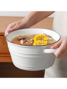 Besee | Ceramic Handle Double Ear Soup Bowl 10 inch
