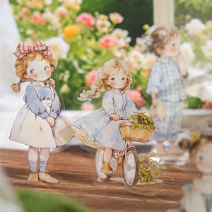 Cute Cartoon Girl Pet Sticker Pack DIY Scrapbooking Base Material Patchwork Doll House Supplies Mosaic Creative Stationery