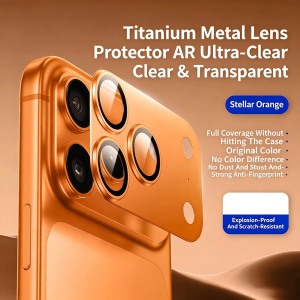 HANNUO | HANNUO Metal Ring Lens Protector for iPhone 17 Pro Max/17 Pro Tempered Glass Camera Cover Case Anti-Scratch Back Lens Cap Glass
