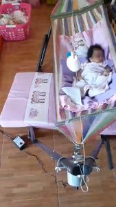 Auto Hammock เปลนอนเด็กไกวอัตโนมัติแบบพับได้ขนาดกลาง(M)สไตล์เปลญวน+แถมมุ้ง