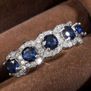 ZAKOL Classic Blue Cubic Zirconia Rings: A Stylish Gift for Women & Girls