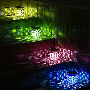 Solar Garden Lamp Decorative Outdoor Led Hollow Design for Patio Compact and Lightweight Solar Charging for Lasting Use for Lawn and Desktop Decor