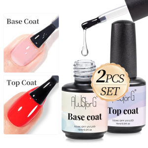 AWStorG 1/2Pcs 15ml No Wipe Top Base Coat Nail Gel Polish Design Enhancer Varnish Semi Permanent Soak Off UV LED Nail Art Tool